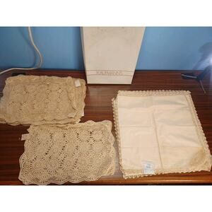 Vintage Kaufmann’s Handmade Keeco Cloth Napkins & Placemats Crocheted Lot of 8